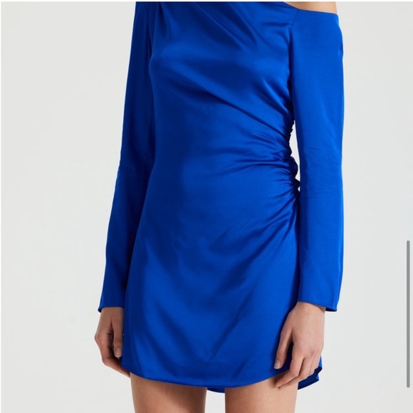 NWT ALC Jamie Asymmetrical Dress In Cyan Blue Sz 2 - Picture 6 of 6